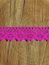 Bavlněná krajka šíře 25 mm paličkovaná pink