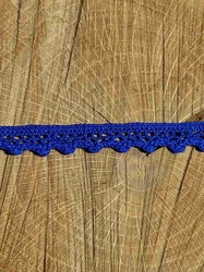 Bavlněná krajka šíře 11 mm paličkovaná modrá