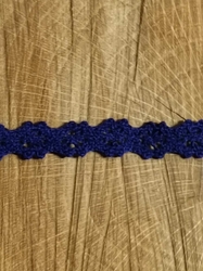 Bavlněná krajka šíře 12 mm paličkovaná modrá tmavá