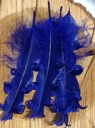 Husí peří kudrnaté délka 12-18 cm barva modrá