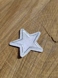 Nažehlovačka hvězda s glitry barva krémová