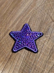 Nažehlovačka malá hvězda s flitry barva fialková