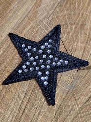 Nažehlovačka hvězda s kamínky černá
