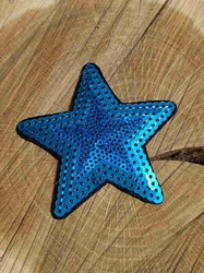 Nažehlovačka hvězda flitrová barva tyrkys
