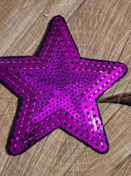 Nažehlovačka hvězda flitrová barva cyklámen