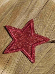 Nažehlovačka hvězda s glitry červená