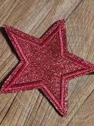 Nažehlovačka hvězda s glitry červená