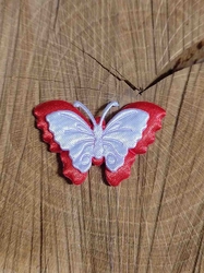 Aplikace motýl červeno bílý