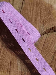 Dírková pruženka šíře 15 mm barva růžová