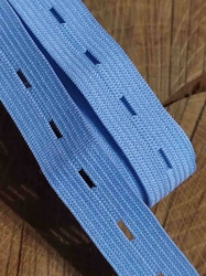 Dírková pruženka šíře 15 mm barva modrá světlá
