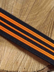 Pruženka šíře 2cm barva černá s oranžovými proužky