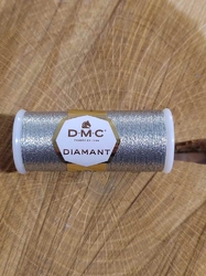 Metalická nit DMC Diamant k vyšívání 35 m stříbrná 