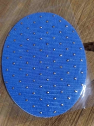Nažehlovací záplaty riflové 6,8x8,5 cm 2 ks tečky modrá světlá