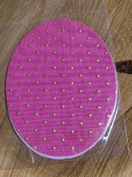 Nažehlovací záplaty riflové 6,8x8,5 cm 2 ks tečky růžová
