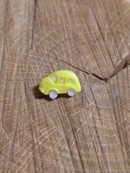 Knoflík dětský auto barva žlutá 