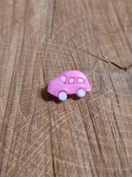 Knoflík dětský auto barva růžová