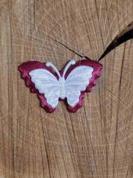 Aplikace motýl bordó bílá
