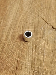 Plastové korálky Metalic s velkým průvlekem 9x9,5 mm barva stříbrná