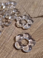 Plastové korálky květinka 19 mm barva béžová světlá