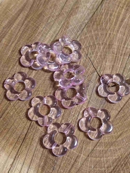 Plastové korálky květinka 19 mm růžová