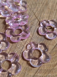 Plastové korálky květinka 19 mm růžová