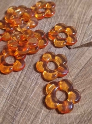 Plastové korálky květinka 19 mm oranžová