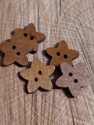 Dřevěný knoflík 18 mm hvězdička hnědá