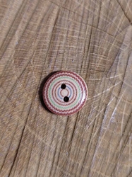 Dřevěný knoflík 14 mm s barevnými kroužky 