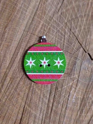 Dřevěný dekorační knoflík vánoční ozdoba 1