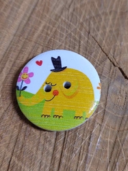 Dřevěný dekorační knoflík slon žlutý