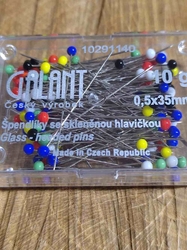 Špendlíky Galant se skleněnou hlavičkou délka 35 mm 