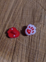 Knoflík dětský packa 10 ks barva červená