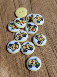Knoflík dětský dvoudírkový vzor záchranka