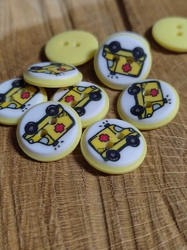 Knoflík dětský dvoudírkový vzor záchranka