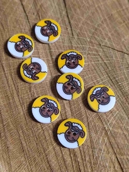 Knoflík dětský ovečka barva žlutá