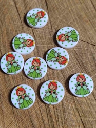 Knoflík dětský princezna barva zelená