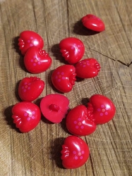 Knoflík dětský plastový s krčkem jahoda 