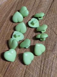 Knoflík srdíčko barva zelená světlá