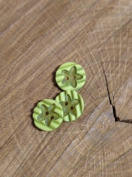 Knoflík zdobený květem barva zelená světlá