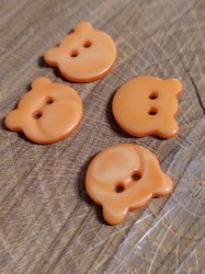 Knoflík hlavička medvídek oranžová