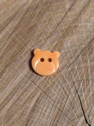 Knoflík hlavička medvídek barva oranžová