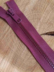 Zip kostěný šíře 5 mm délka 16 cm barva vínová