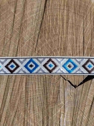 Prýmek indiánský motiv šíře 13 mm barva tyrkys