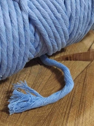 Bavlněná šňůra macrame Ø5 mm barva světle modrá