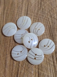 Knoflík dvoudírkový průhledné čáry barva bílá čirá