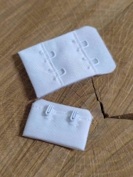 Zapínání na podprsenky šíře 25 mm dvouřadé barva bílá
