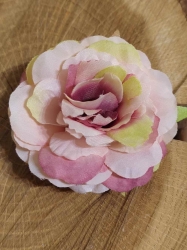 Umělý květ růže Ø6,5 cm barva lososová růžová