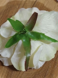 Umělý květ čajová růže Ø10 cm krémová