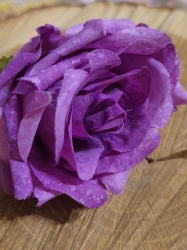 Umělý květ růže Ø7 cm barva fialová