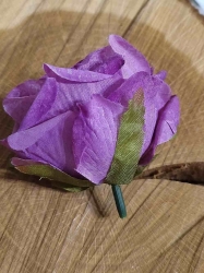 Umělý květ růže Ø7 cm barva fialová